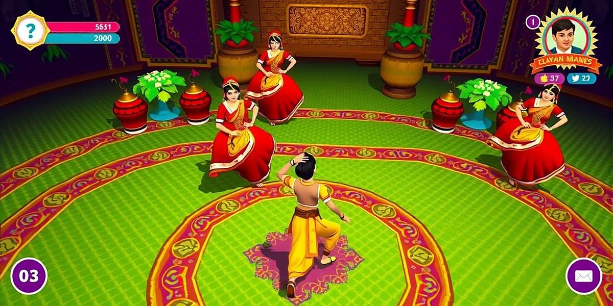Maharashtra Masters Gameplay Maharashtra Masters gameplay showing player character participating in traditional Lavani dance mini-game with Maharashtra Masters watermark
