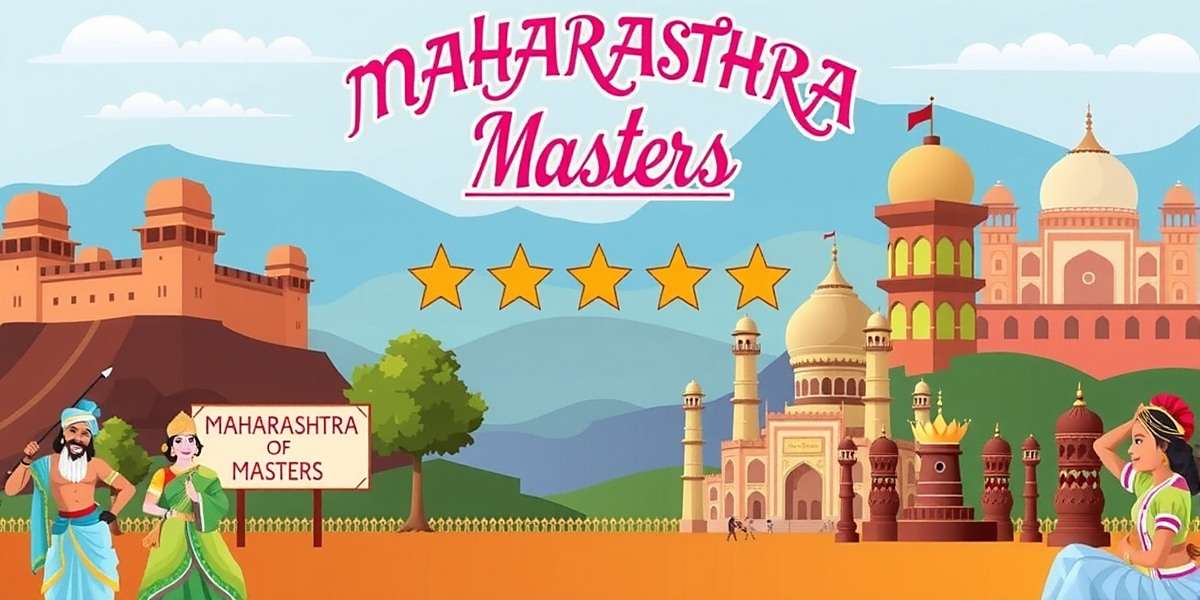 Maharashtra Masters Official Cover Maharashtra Masters game cover featuring traditional Marathi cultural elements including forts, dancers, and regional landmarks with Maharashtra Masters watermark